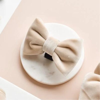 Cocopup Velvet Bow Tie Champagne